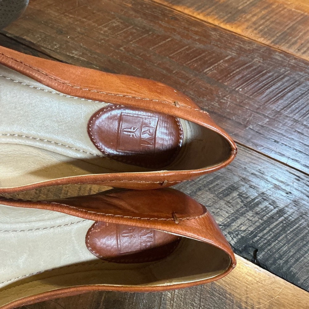 Frye Alicia Ballet Flats Brown Leather Women’s Size 7.5 - Picture 5 of 10